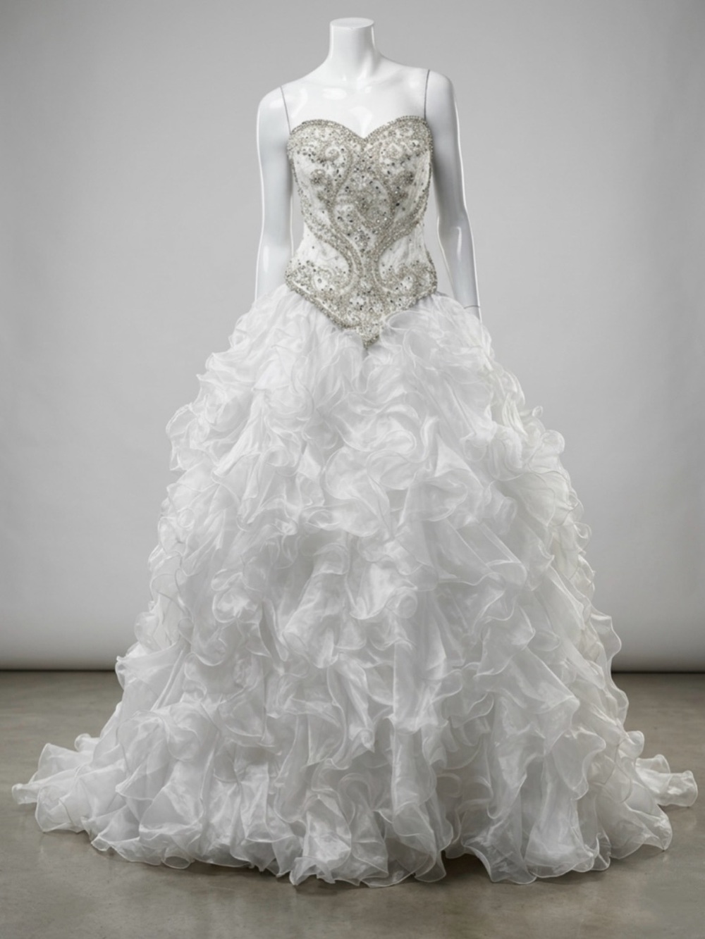 Mary’s Bridal Wedding Dress Princess Gown 2 Piece Beaded Corset Ruffled Organza